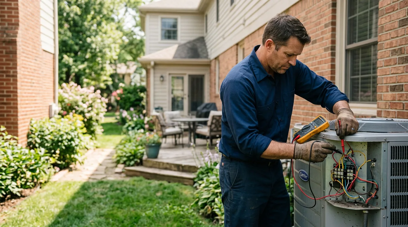 HVAC technician working near West Sand Lake, NY